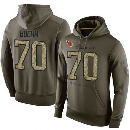 NFL Nike Arizona Cardinals 70 Evan Boehm Green Salute To Service Mens Pullover Hoodie